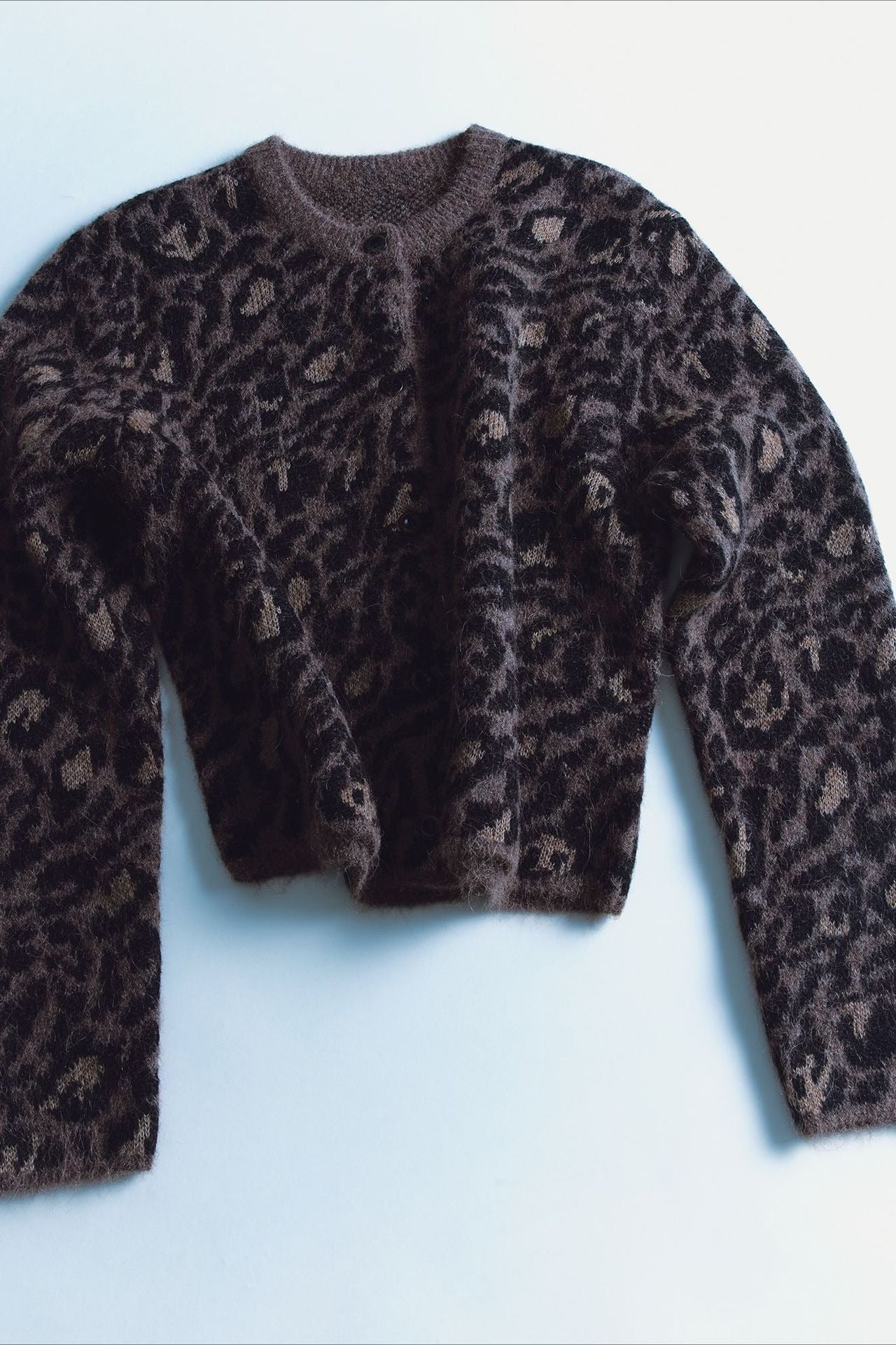 Alpaca blend leopard print cardigan | 2 color