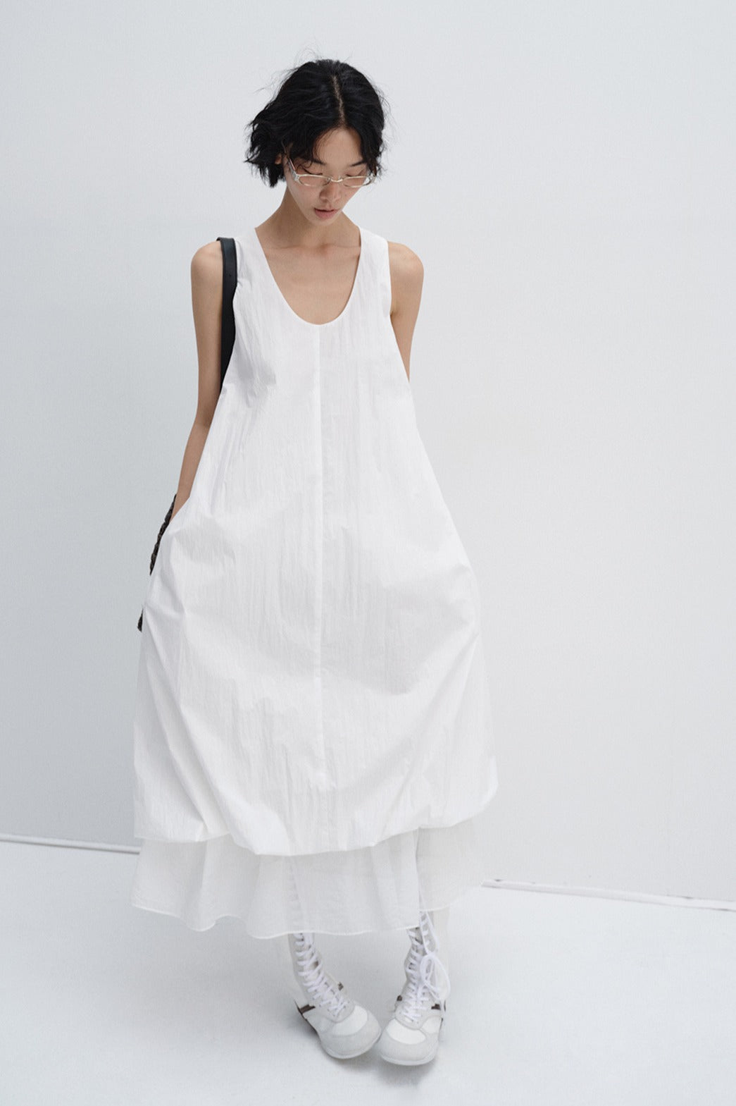Cotton blend layered effect cloud-like dress | 3 color