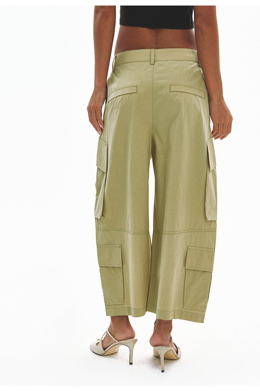 100% cotton cocoon shape pockets pants | 3 color
