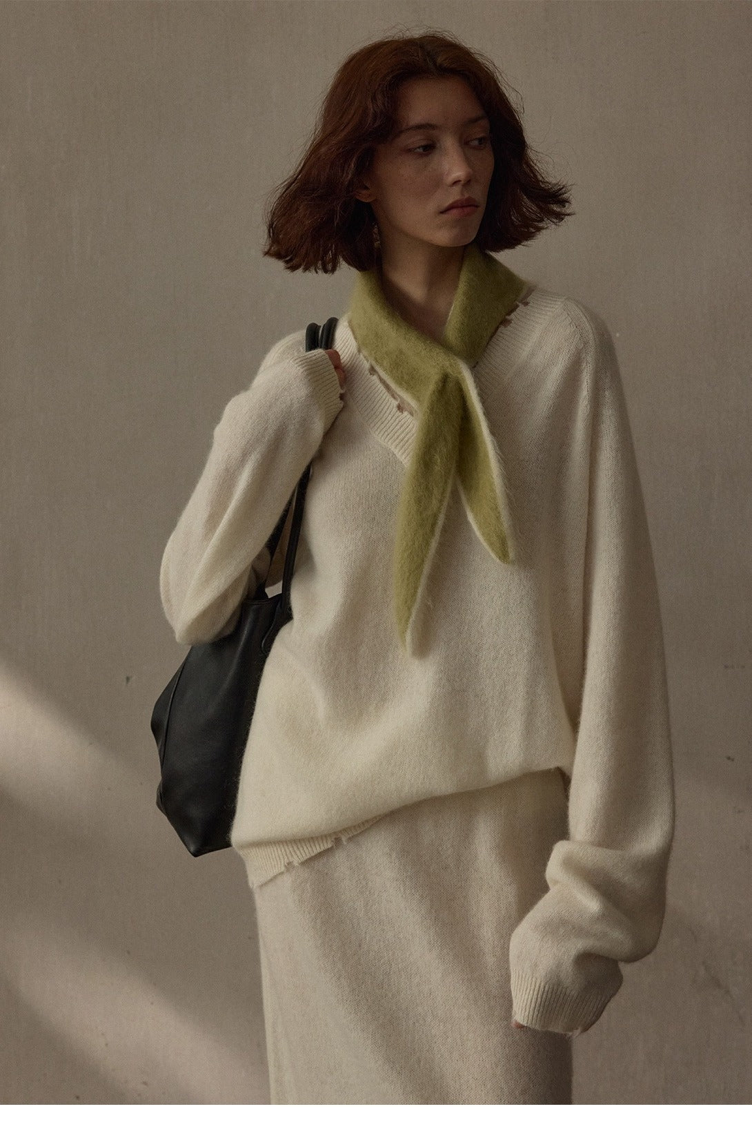 Plush wool-yak-blend raw-edge pullover | 3 color