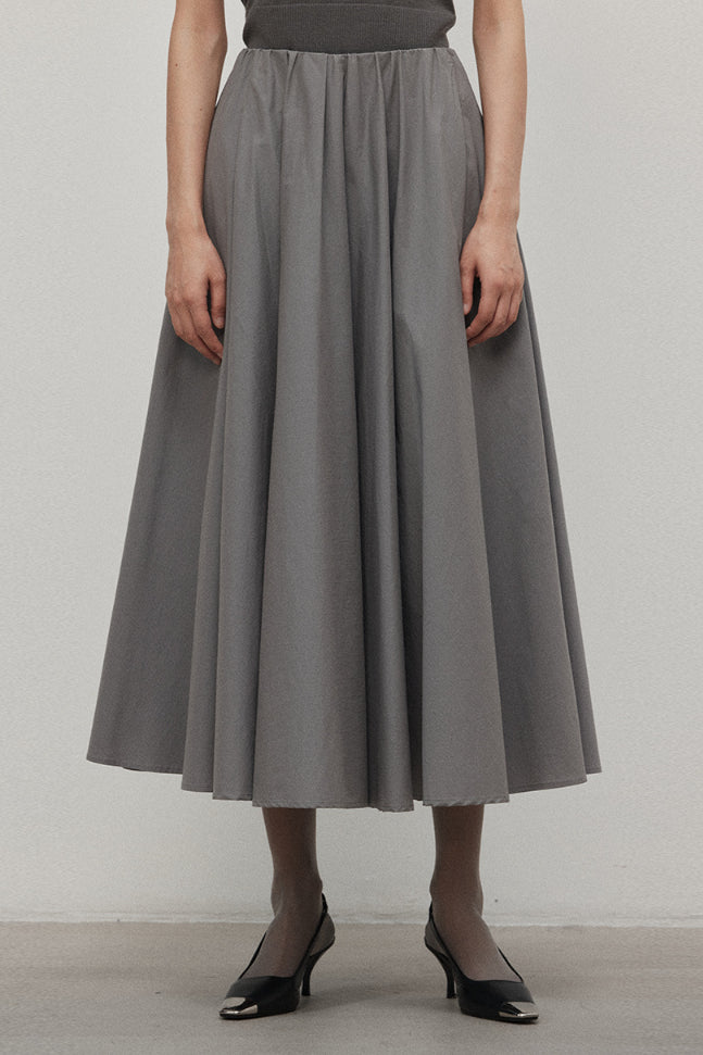 Cotton blending umbrella pocket skirt | 4 color