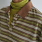 Cotton blend color-block retro polo T-shirt | 3 color