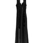 V-neck maxi glows dress with a tie| 3 color