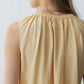 Lyocell blend pleated neck sleeveless dress | 3 color