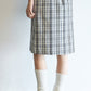 100% cotton check pattern straight skirt | 2 color