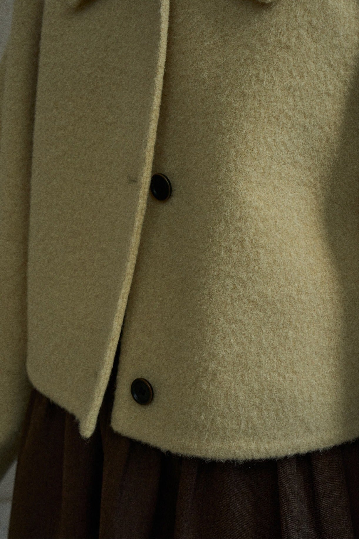 Wool blend lapel cropped fit jacket | 3 color
