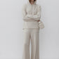 Wool blend straight-leg drape knit pants