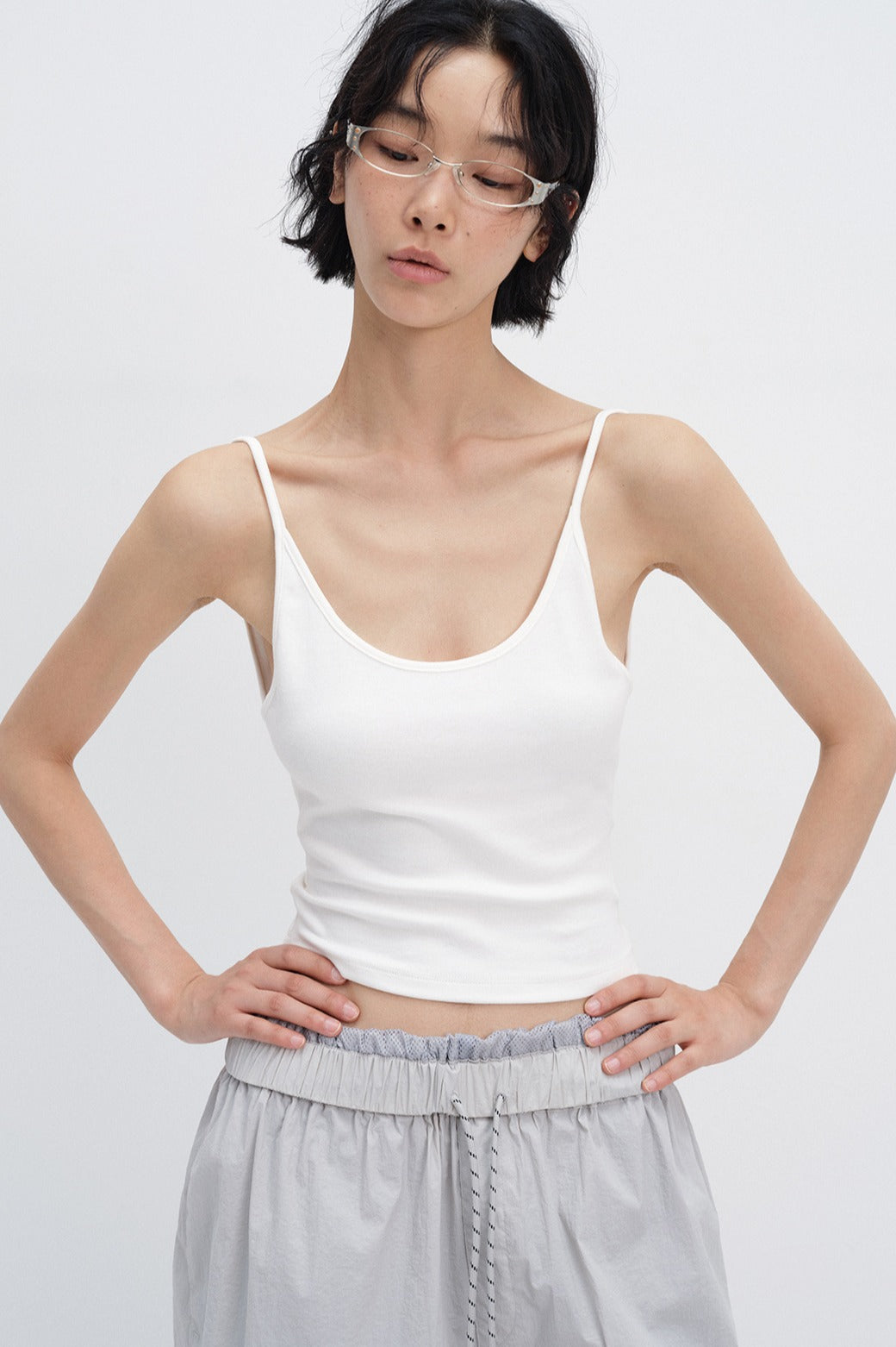 Cotton blend backless tank top | 3 color