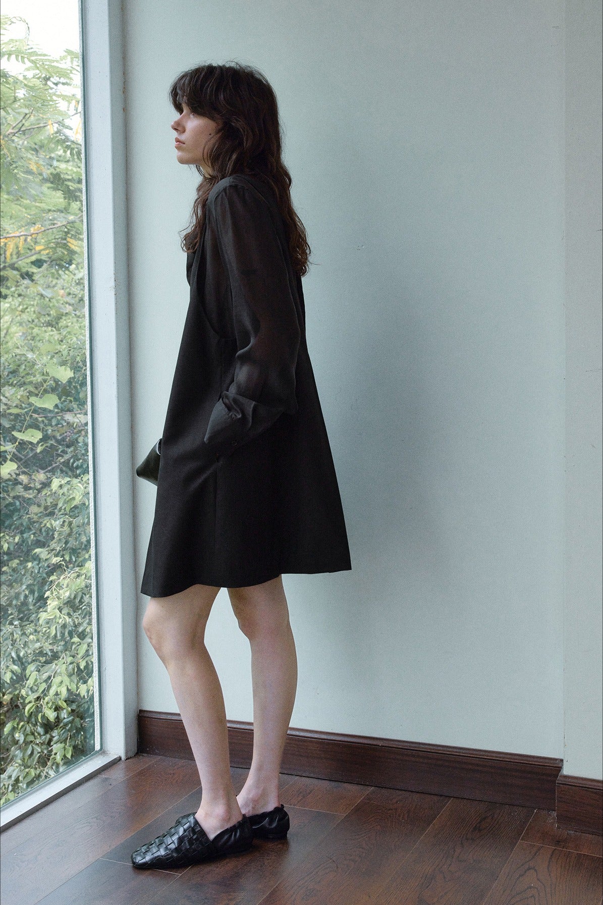 Stylish V-neck short dress | 2 color