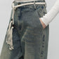 Retro style sparkling rhinestones jeans