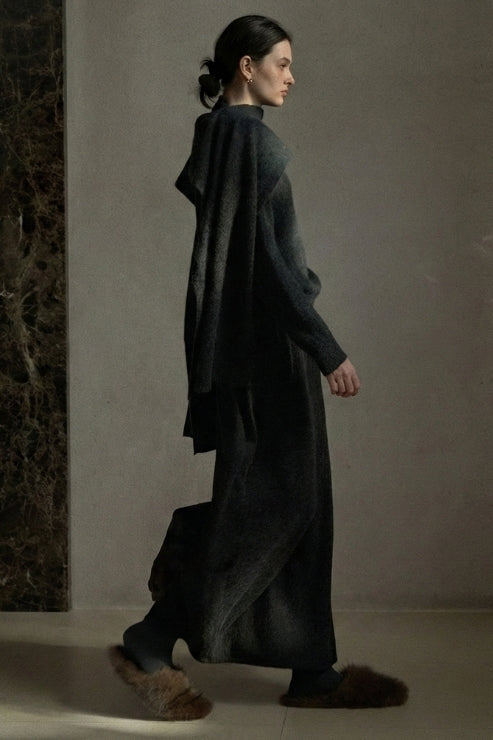 Wool blend sweater & wrap set | 3 colors