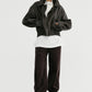 Cotton blend straight leg corduroy versatile pants | 2 color
