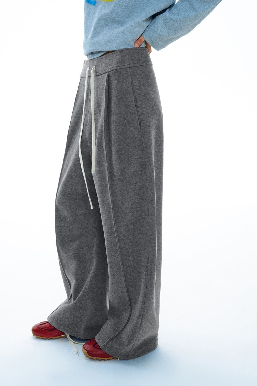 Sickle shaped wide-leg casual pants | 3 color