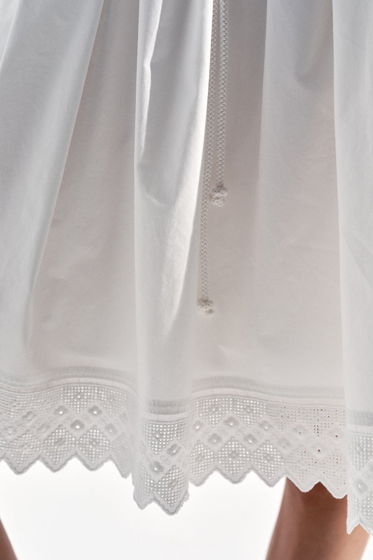 Cotton blend lace hem skirt | 2 color