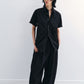 Viscose blend cool feel banana-shape loose pants | 4 color