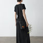 Cotton blend twisted waist A-line skirt | 3 color