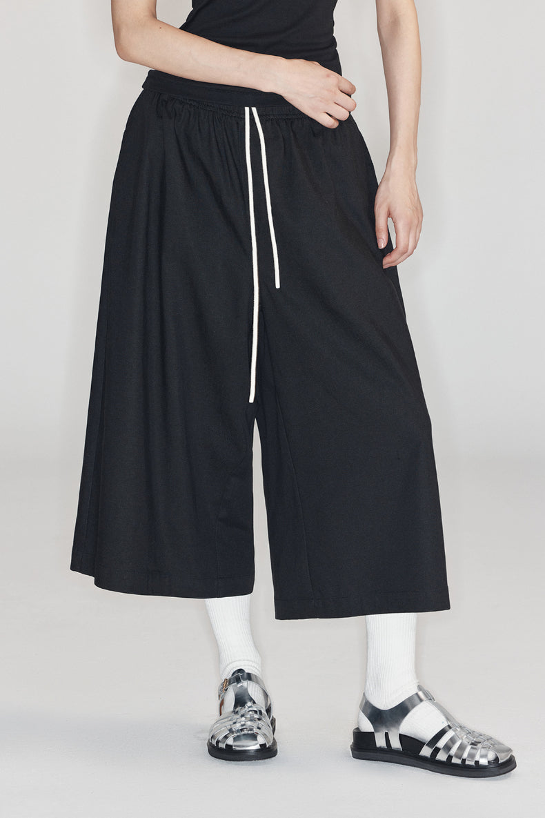 Lyocell blend wide leg Capri pants | 4 color