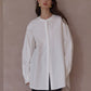100% cotton relaxed clean-fit raw-edge neck shirt | 3 color