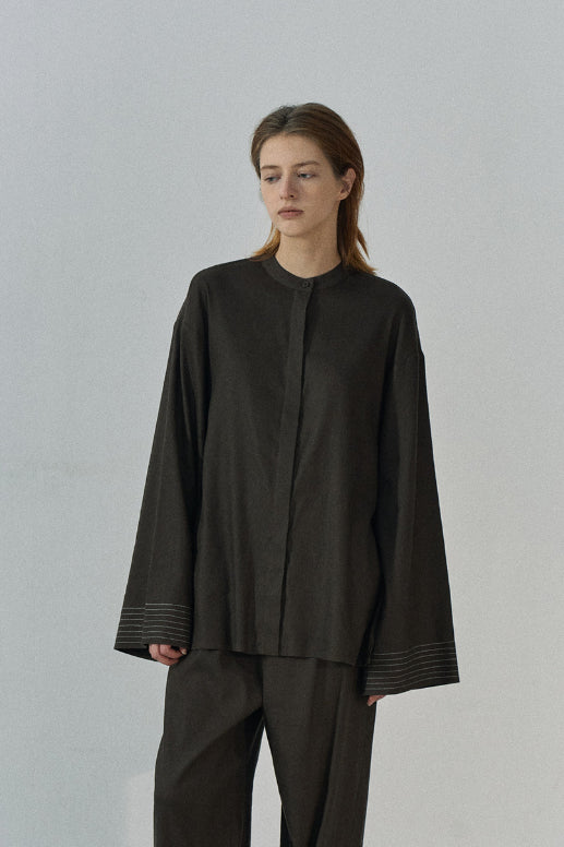 Linen blend breathable loose shirt | 3 color