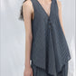 Lyocell blend irregular hemline top | 2 color