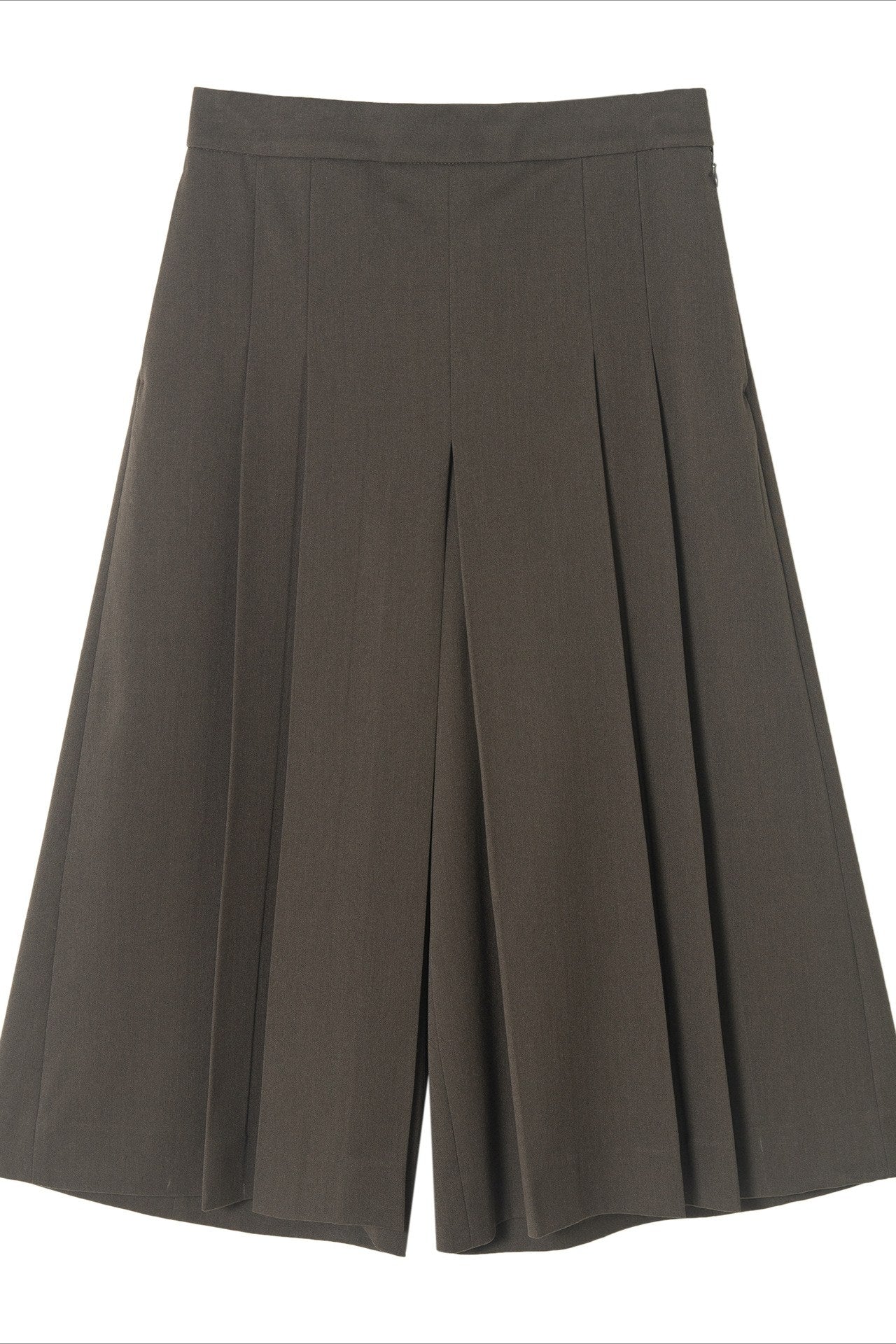 Pleated wide leg culotte-style pants | 2 color