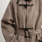 100% wool sharp structured horn buttons coat | 2 color