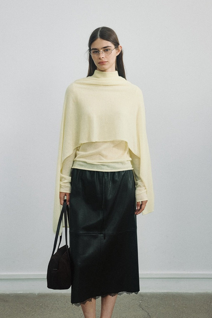 Soft Tencel wool knit shawl | 4 color