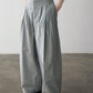 100% cotton paper-like texture wide leg pants | 4 color