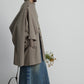 Cotton blend mid-length trench coat with a scarf | 2 color