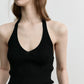 Rib-knit halter in acrylic-viscose-linen | 3 color