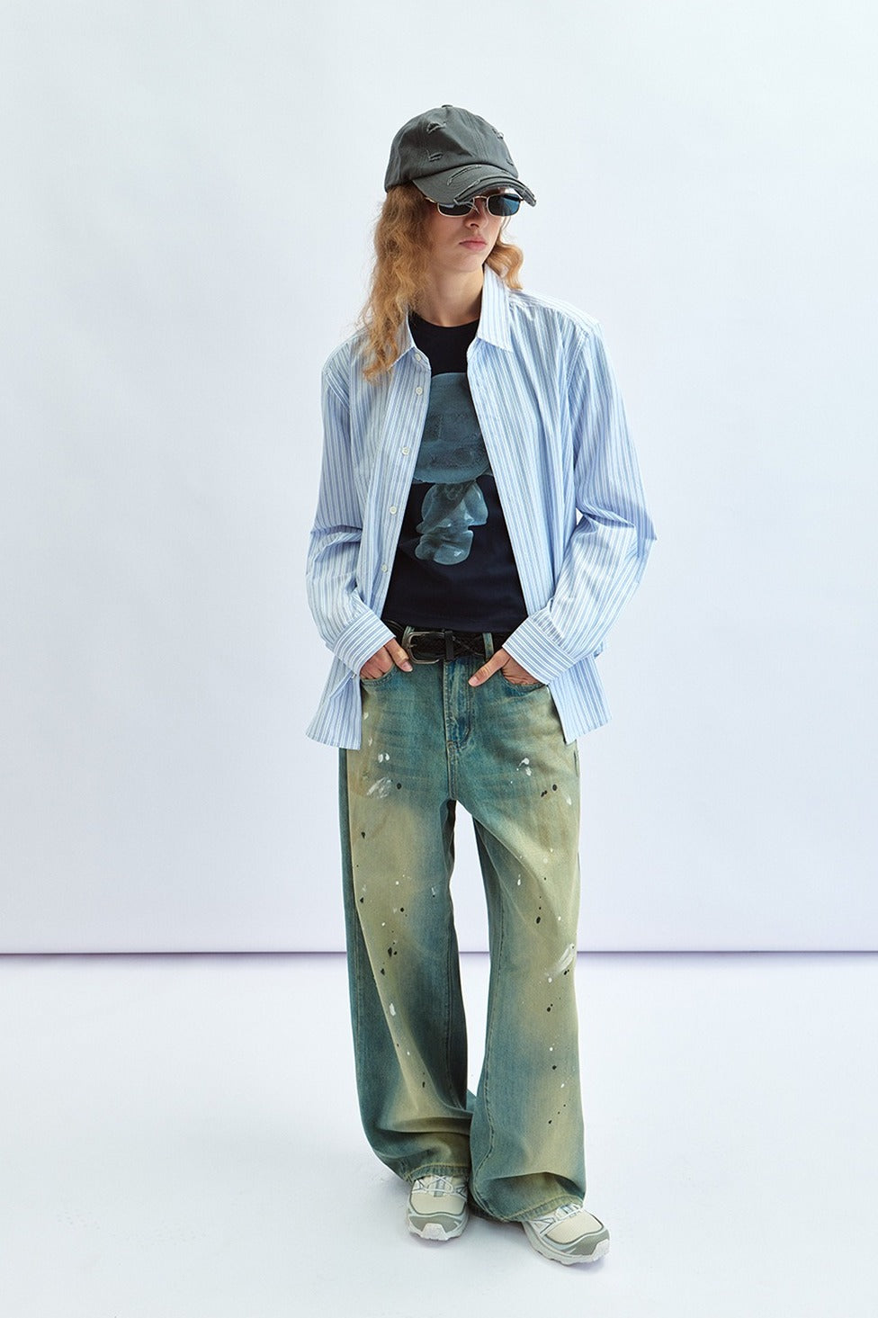 100% cotton striped loose shirt | 2 color