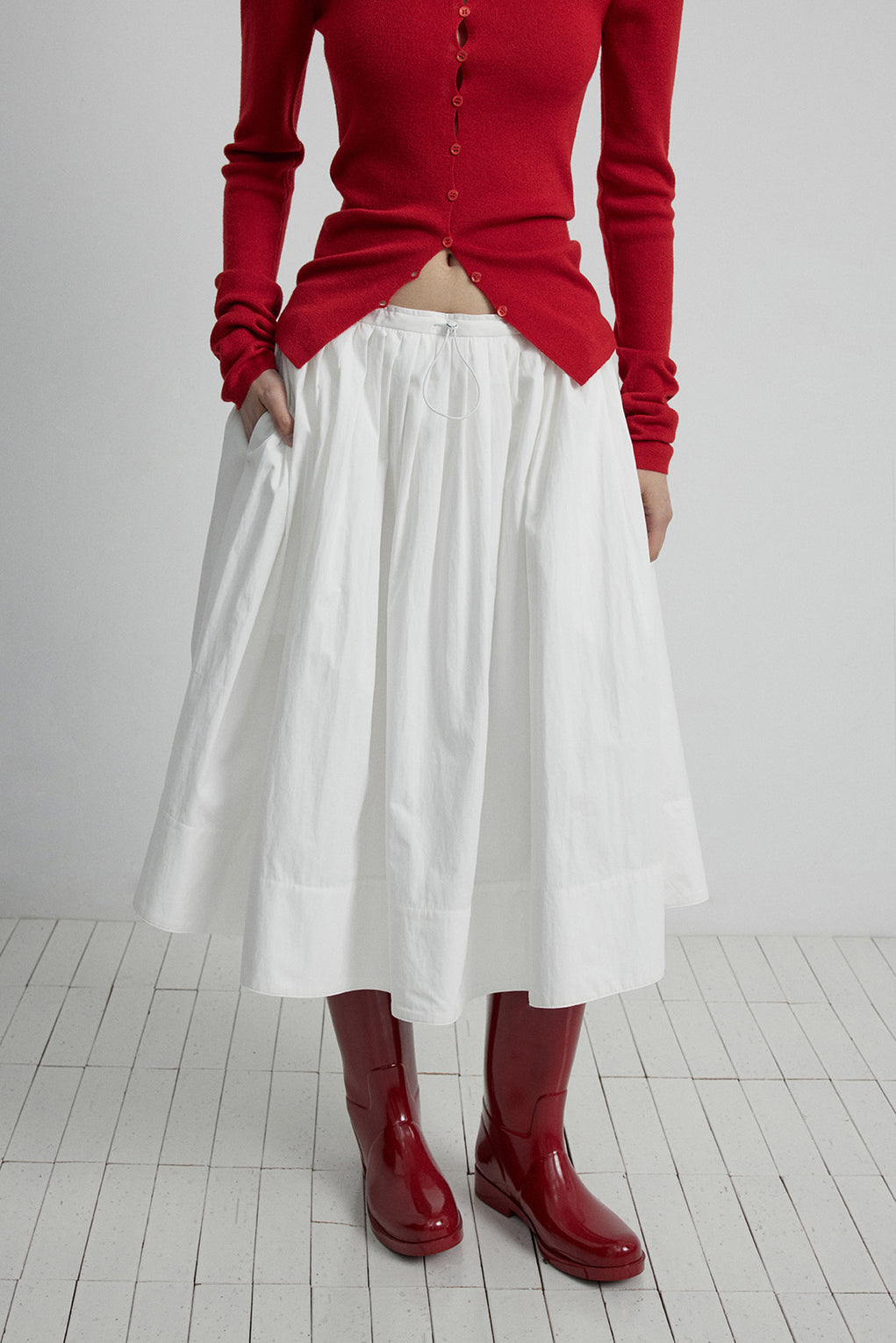 Sporty wrinkle resistant voluminous skirt | 2 color