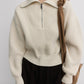 100% sheep wool silhouetted pullover sweater | 3 color