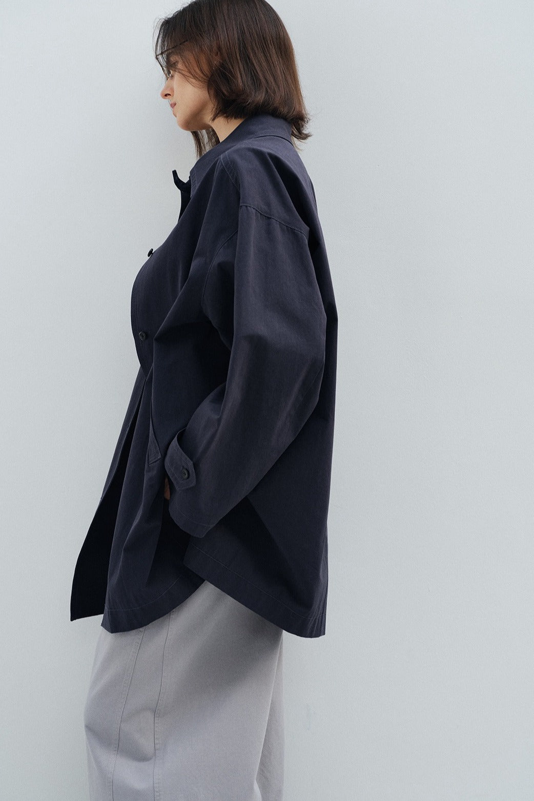 100% cotton mid-length trench coat | 2 color