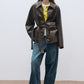 PU-coated vintage-look jacket with e belt | 3 color