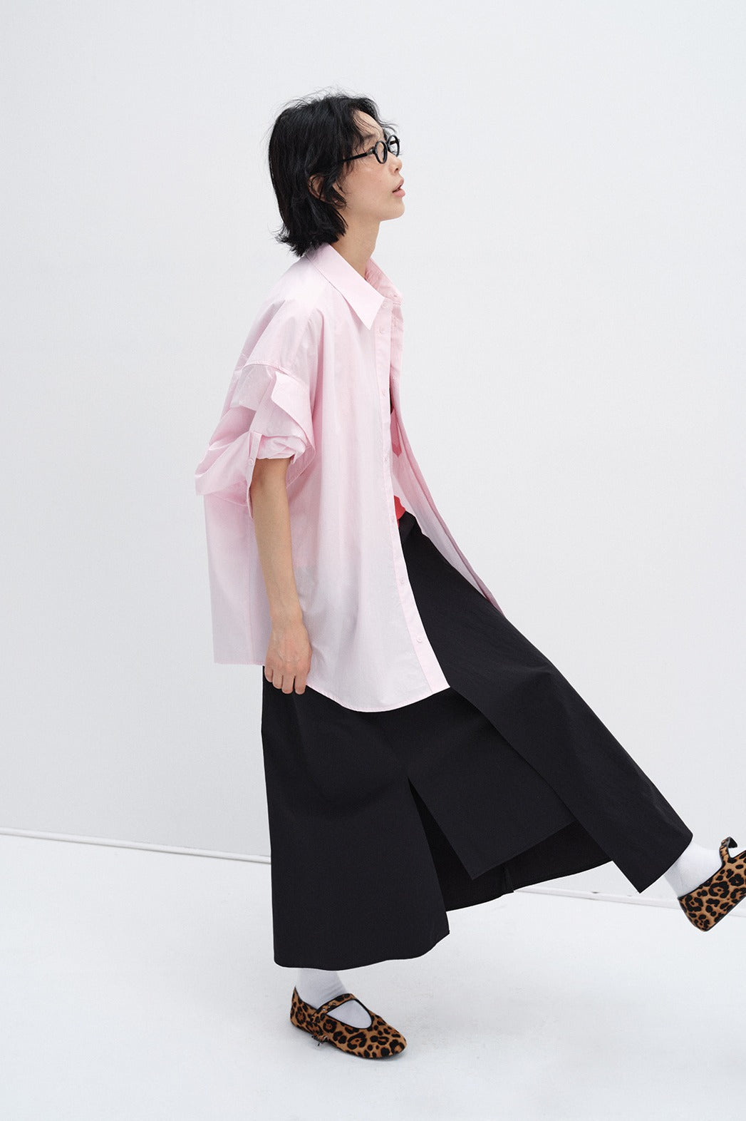 100% cotton chic shirt with rolled-up sleeves | 4 color