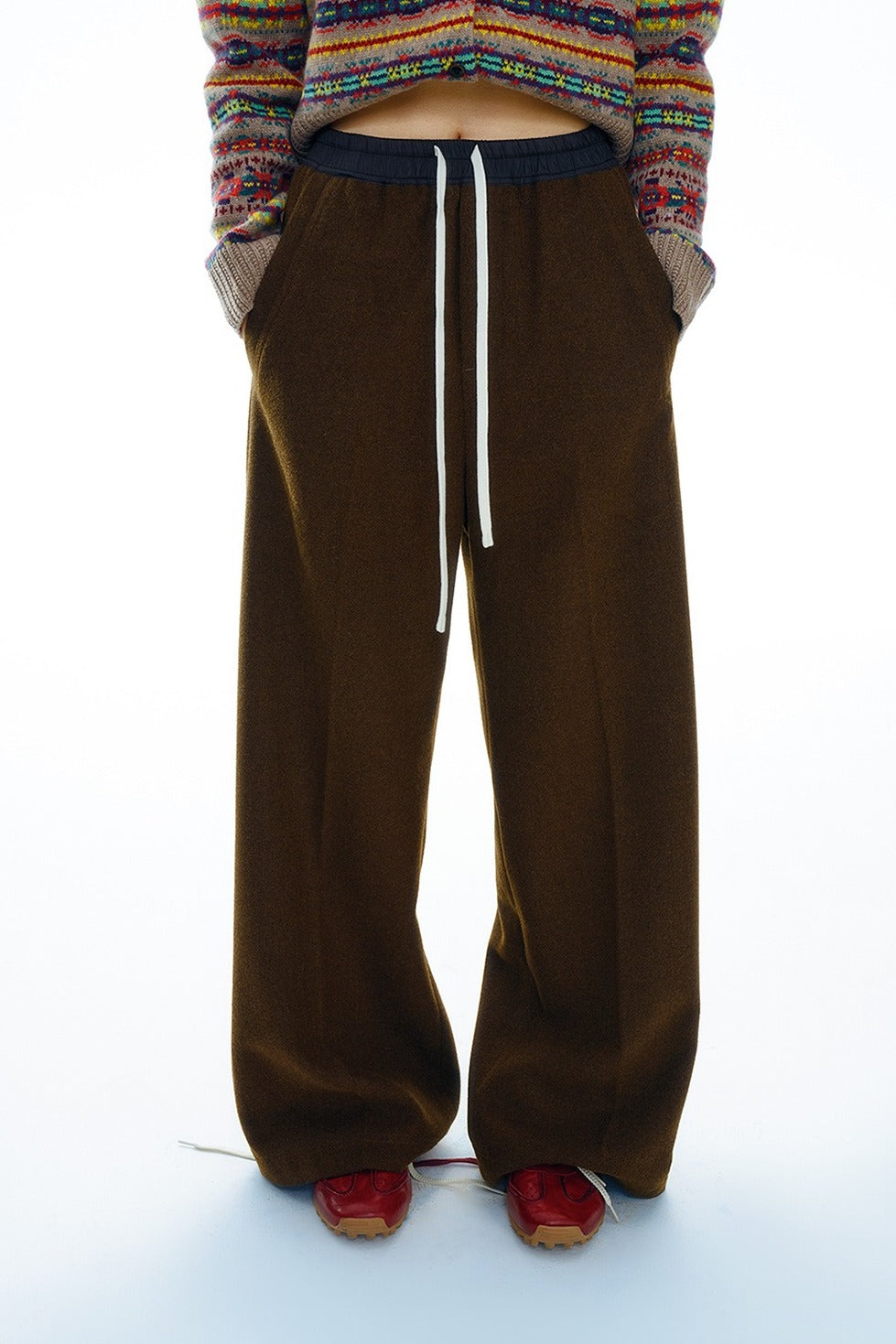 Fluid wide leg relaxed fit draw-cord waist pants | 2 color