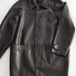 Mid-length cracked finish matte PU jacket | 2 color