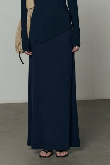 Modal-spandex high-waist maxi skirt | 3 color