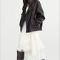 Lyocell irregular hem lace insets A-line skirt | 2 color