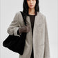Wool contrasting color elegant mid-length jacket