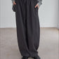 Cotton blend cocoon shape lace waist loose pants | 5 color