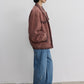 Retro style loose fit suede pocket jacket | 2 color