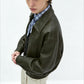 Snug fit cool style matte PU bomber jacket | 2 color