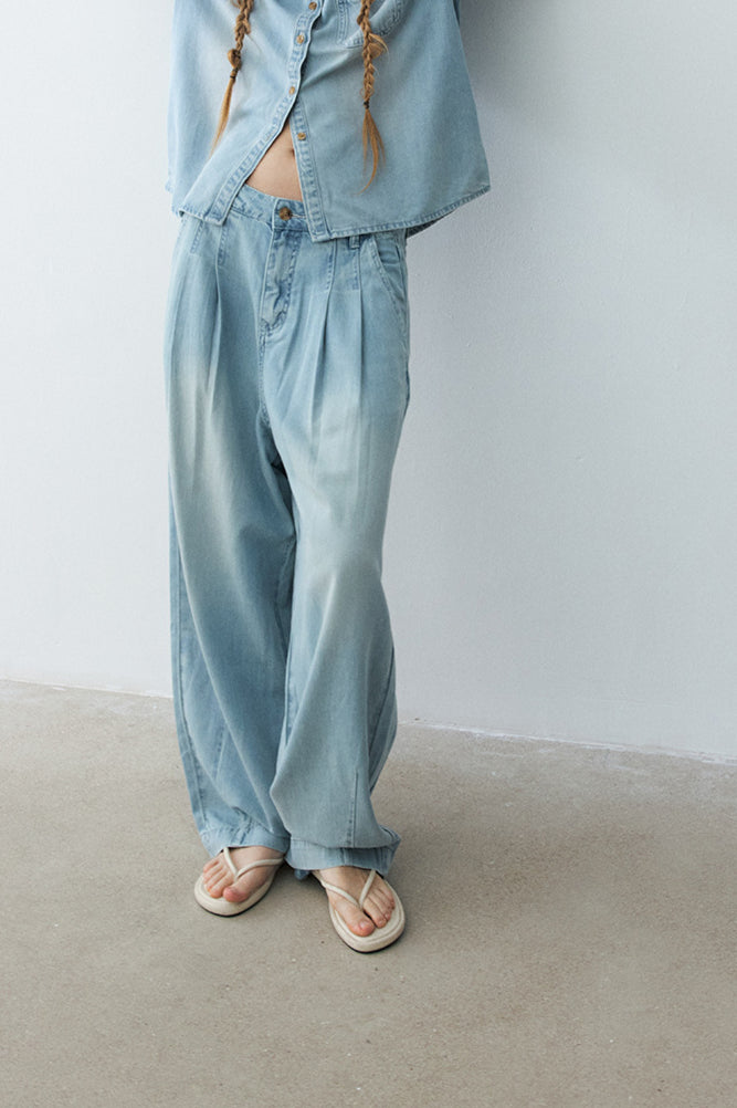 Cotton blend soft and drape banana jeans | 2 color