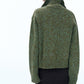 100% wool high-neck dual zipper mixed color sweater | 3 color