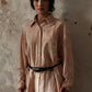 Linen containing flowing charm irregular hem skirt | 2 color
