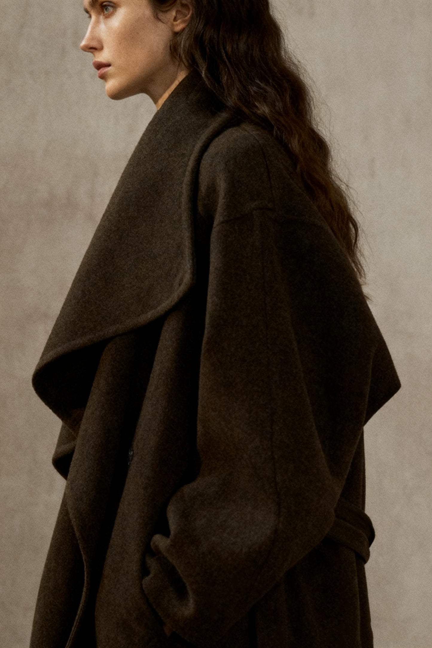 100% wool irregular collar overcoat | 2 color