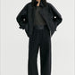 PU blend sleek panel retro style jacket | 2 color