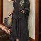 Linen containing flowing charm irregular hem skirt | 2 color